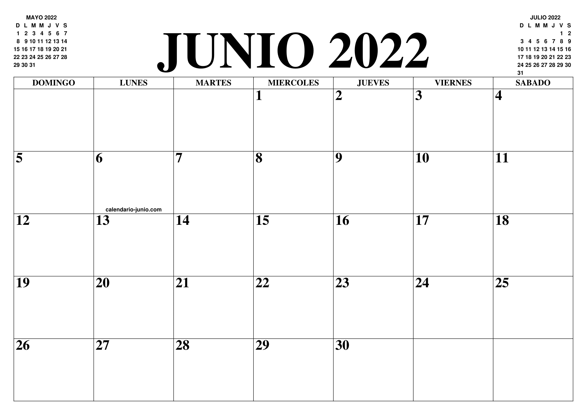 Calendario Junio El Calendario Junio Para Imprimir Gratis Mes